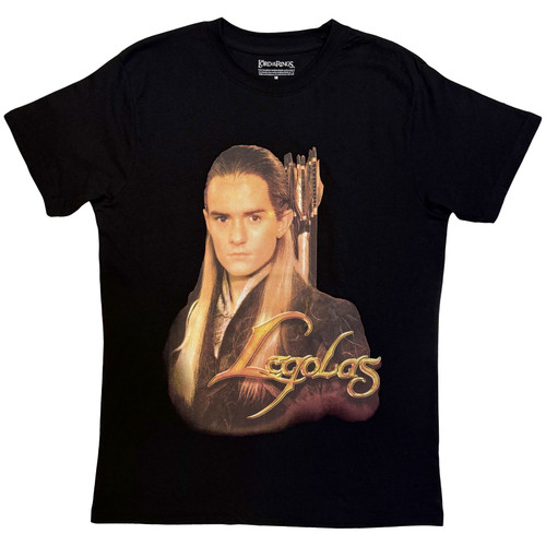 Lord Of The Rings 'Legolas Gold Text' (Black) T-Shirt