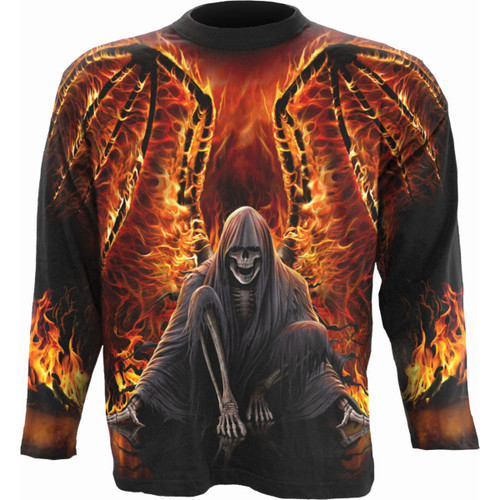 Spiral 'Flaming Death' (Black) Long Sleeve Shirt
