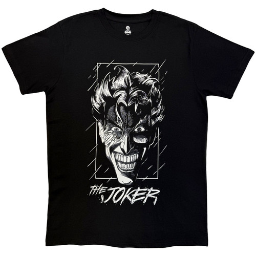 DC Comics 'Joker Black & White Grin' (Black) T-Shirt