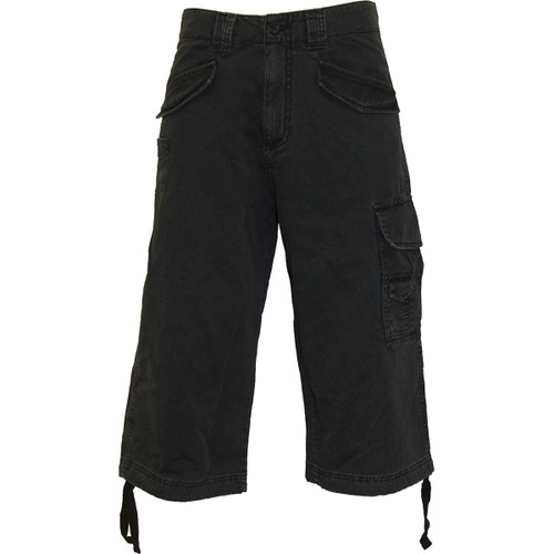 Spiral 'Plain' (Black) Vintage Long Cargo Shorts