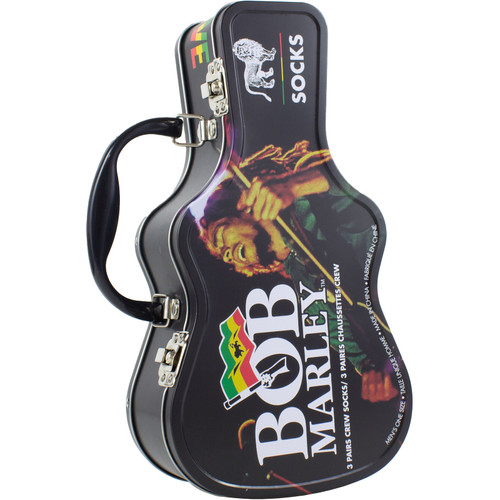 Bob Marley 'Logos' (Black) Sock Guitar Tin (One Size = UK 6.5-11)