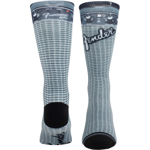 Fender 'Amplifier Sublimation' (Black) Crew Socks (One Size = UK 6.5-11)