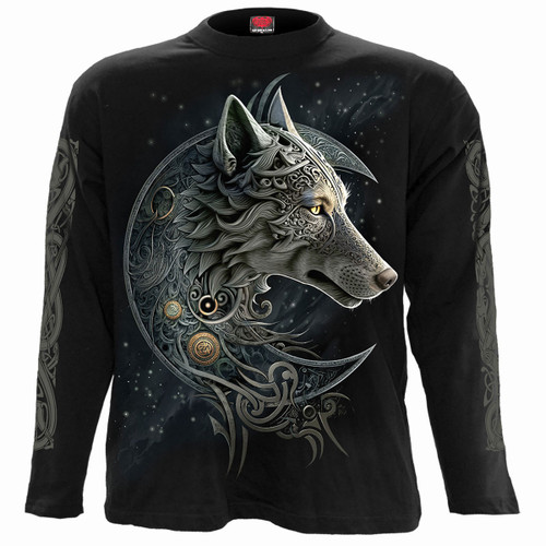 Spiral 'Celtic Wolf' (Black) Long Sleeve Shirt