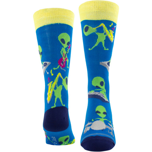 Perri's 'Aliens' (Blue) Crew Socks (One Size = UK 6.5-11)