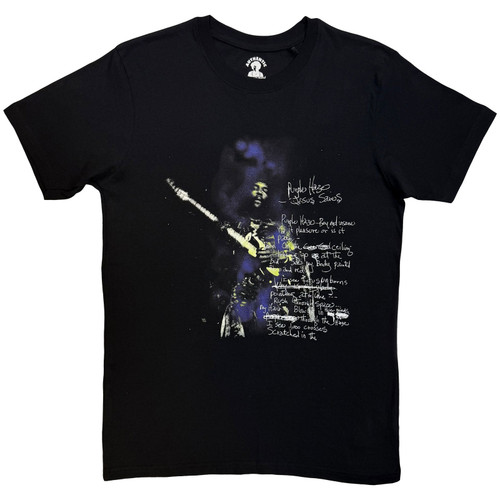 Jimi Hendrix 'Purple Haze Lyrics' (Black) T-Shirt