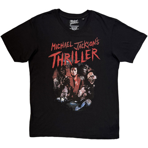 Michael Jackson 'Thriller White Red Suit' (Black) T-Shirt
