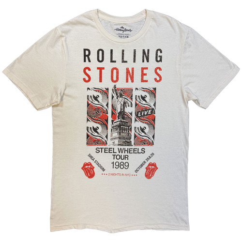 The Rolling Stones 'Steel Wheels Tour 1989' (Natural) T-Shirt