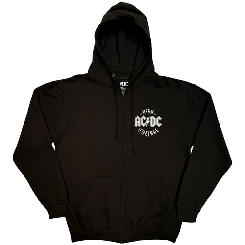 AC/DC 'Silver High Voltage EU Tour '25' (Black) Zip Up Hoodie