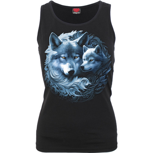 Spiral 'Wolf Guardian' (Black) Womens Fitted Razor Back Vest