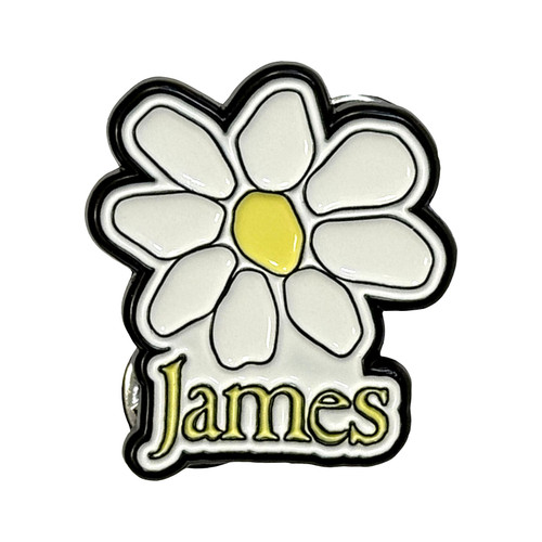 James 'Yellow Logo White Daisy' Pin Badge