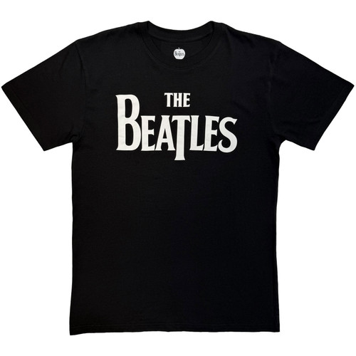 The Beatles 'Drop T Logo Mono' (Black) Eco T-Shirt