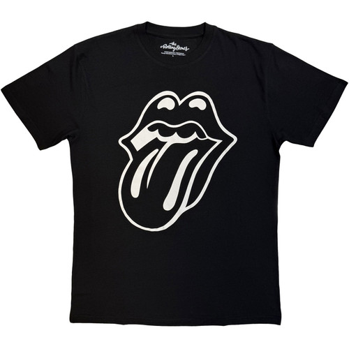 The Rolling Stones 'Classic Tongue Mono' (Black) Eco T-Shirt