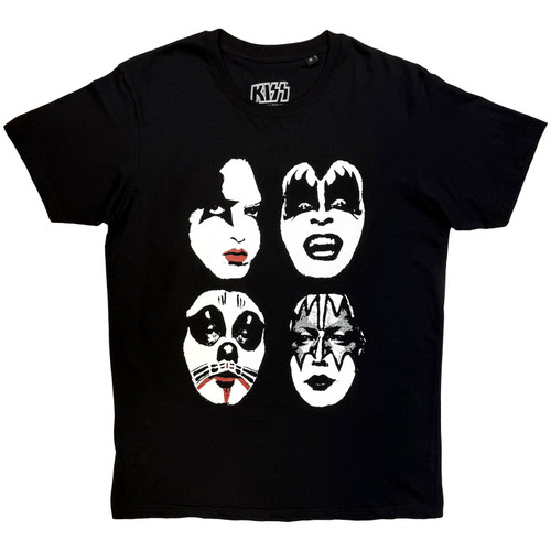 KISS 'Stacked Faces' (Black) T-Shirt