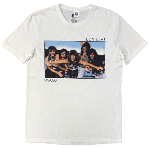 Bon Jovi 'USA '86' (White) T-Shirt