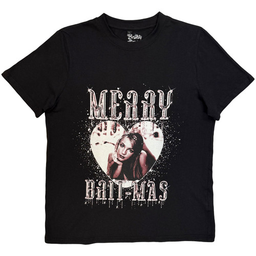 Britney Spears 'Merry Britmas' (Black) Womens Fitted T-Shirt