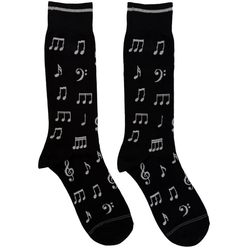 Perri's 'Musical Notes' (Black) Crew Socks (One Size = UK 6.5-11)