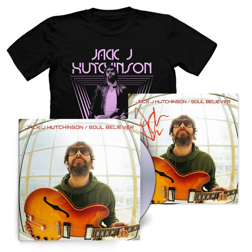Jack J Hutchinson 'Soul Believer' CD Digipak & T-Shirt Bundle inc HAND SIGNED ART CARD