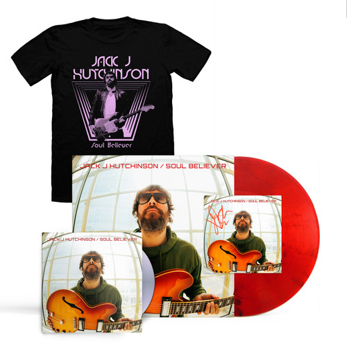 Jack J Hutchinson 'Soul Believer' Red Vinyl, CD Digipak & T-Shirt Bundle inc HAND SIGNED ART CARD