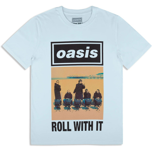 Oasis 'Roll With It Single Cover' (Light Blue) Ex-Tour T-Shirt