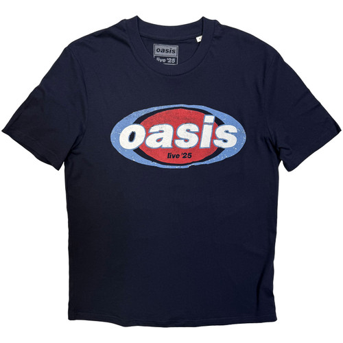 Oasis 'Elliptical Logo' (Navy Blue) Ex-Tour T-Shirt