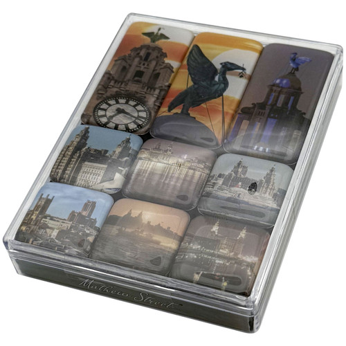 Rock Off 'City Of Liverpool Photos 9 Piece' Epoxy Magnet Set