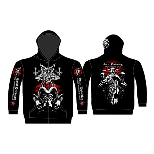 Dark Funeral 'Social Distancing' (Black) Zip Up Hoodie