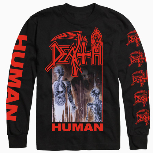 Death 'Human v1' (Black) Long Sleeve Shirt - US Import