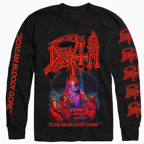 Death 'Scream Bloody Gore v1' (Black) Long Sleeve Shirt - US Import