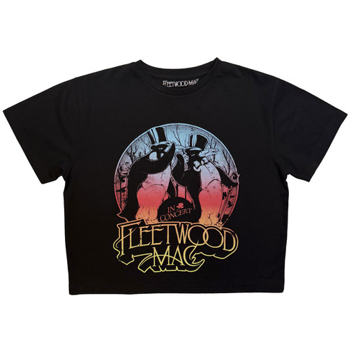 Fleetwood Mac 'Gradient Penguins' (Black) Womens Fitted Crop Top