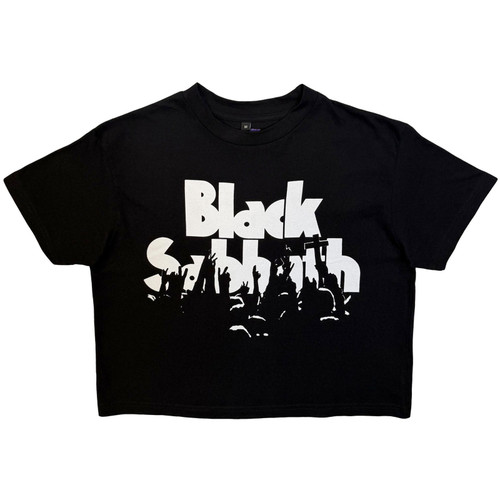 Black Sabbath 'California Audience' (Black) Womens Fitted Crop Top