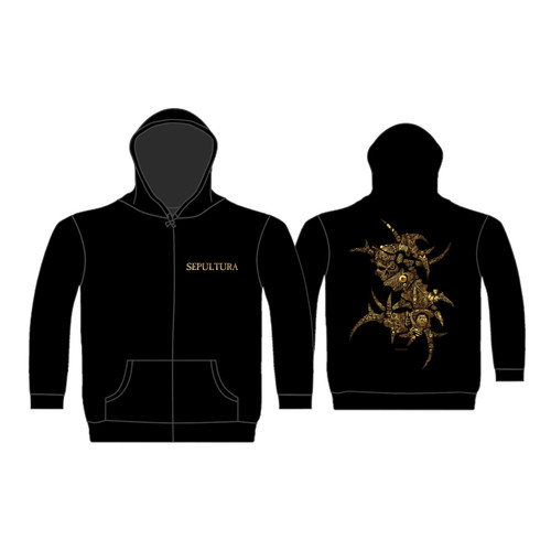 Sepultura 'Discography' (Black) Zip Up Hoodie