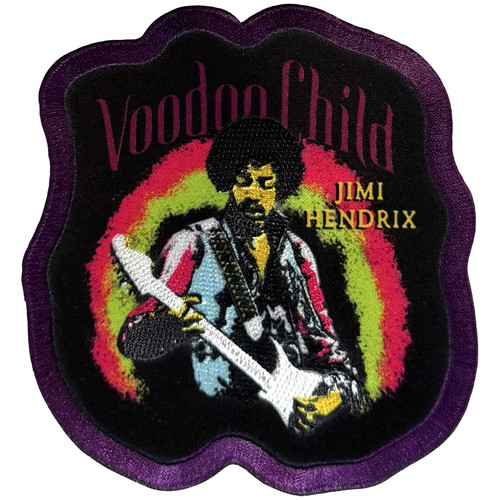 Jimi Hendrix 'Jimi & Guitar' Iron On Woven Patch