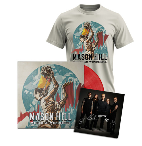 Mason Hill 'World So Wonderful' Red Vinyl & (Natural) T-Shirt Bundle with SIGNED CARD