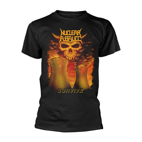 Nuclear Assault 'Survive' (Black) T-Shirt Front
