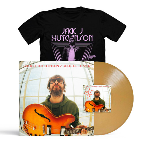 Jack J Hutchinson 'Soul Believer' Gold Vinyl & T-Shirt Bundle inc HAND SIGNED ART CARD