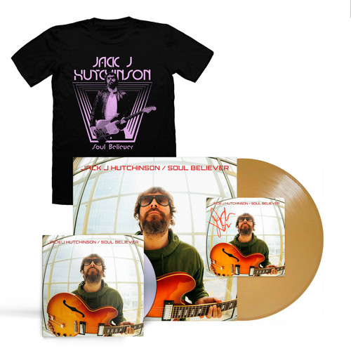 Jack J Hutchinson 'Soul Believer' Gold Vinyl, CD Digipak & T-Shirt Bundle inc HAND SIGNED ART CARD