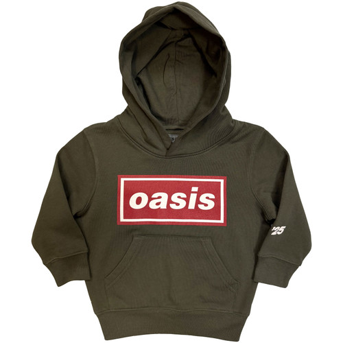 Oasis 'Red Decca Logo' (Khaki Green) Ex-Tour Kids Pull Over Hoodie