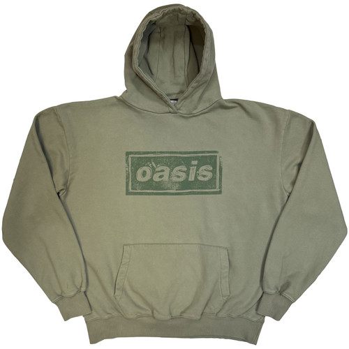 Oasis 'Lino Logo' (Green) Ex-Tour Pull Over Hoodie