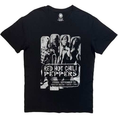 Red Hot Chili Peppers 'Field Of Dreams Flyer' (Black) T-Shirt