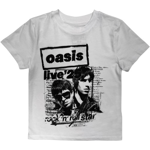 Oasis 'Live '25 Rock N Roll Star' (White) Ex-Tour Kids T-Shirt