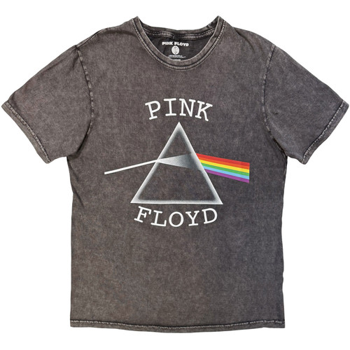 Pink Floyd 'DSOTM Arched Logo' (Charcoal Grey) Stone Wash Limited Edition T-Shirt