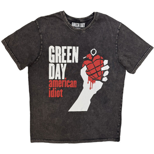 Green Day 'American Idiot' (Charcoal Grey) Stone Wash Limited Edition T-Shirt