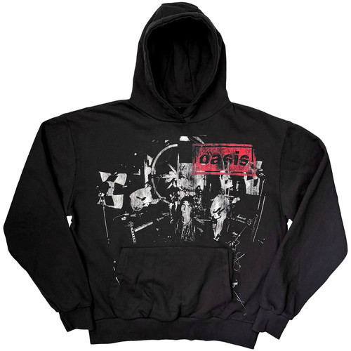 Oasis 'Supersonic Monotone Logo' (Black) Ex-Tour Pull Over Hoodie