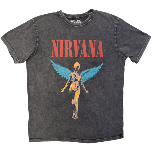 Nirvana 'Angelic' (Charcoal Grey) Stone Wash Limited Edition T-Shirt