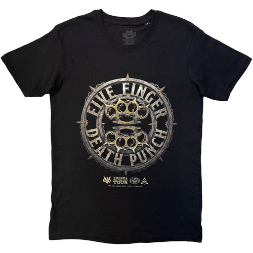 Five Finger Death Punch 'Knuckles Emblem' (Black) T-Shirt