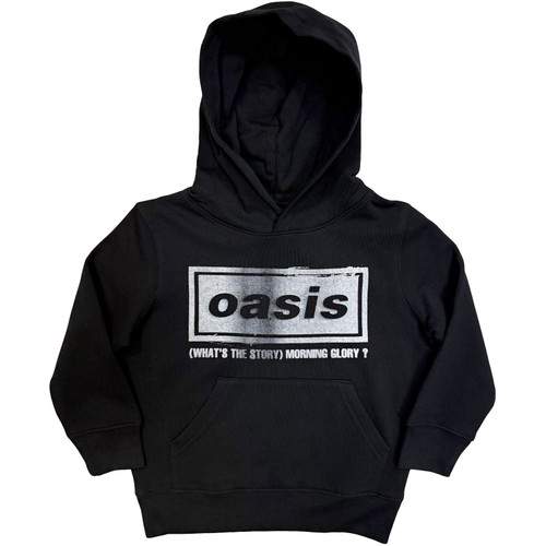 Oasis 'What's The Story Distress Logo' (Black) Ex-Tour Kids Pull Over Hoodie