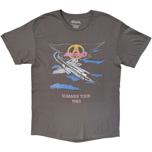 Aerosmith 'Summer Tour '85' (Charcoal Grey) T-Shirt