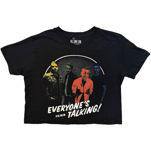 All Time Low 'Everyone's Talking' (Black) Womens Fitted Crop Top