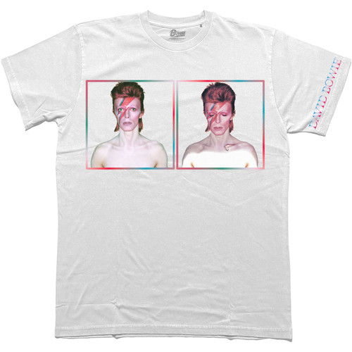 David Bowie 'Aladdin Sane Photos' (White) T-Shirt