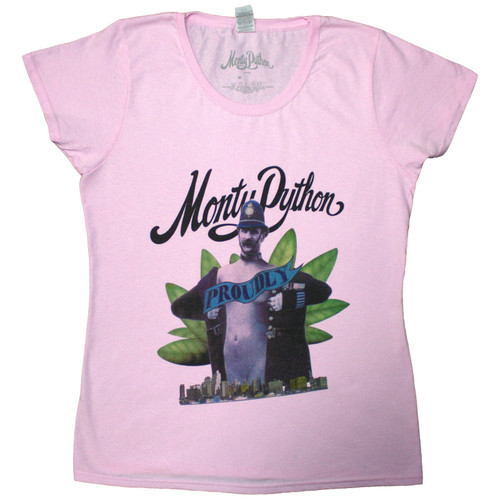 Monty Python 'Proudly' (Pink) Womens Fitted T-Shirt